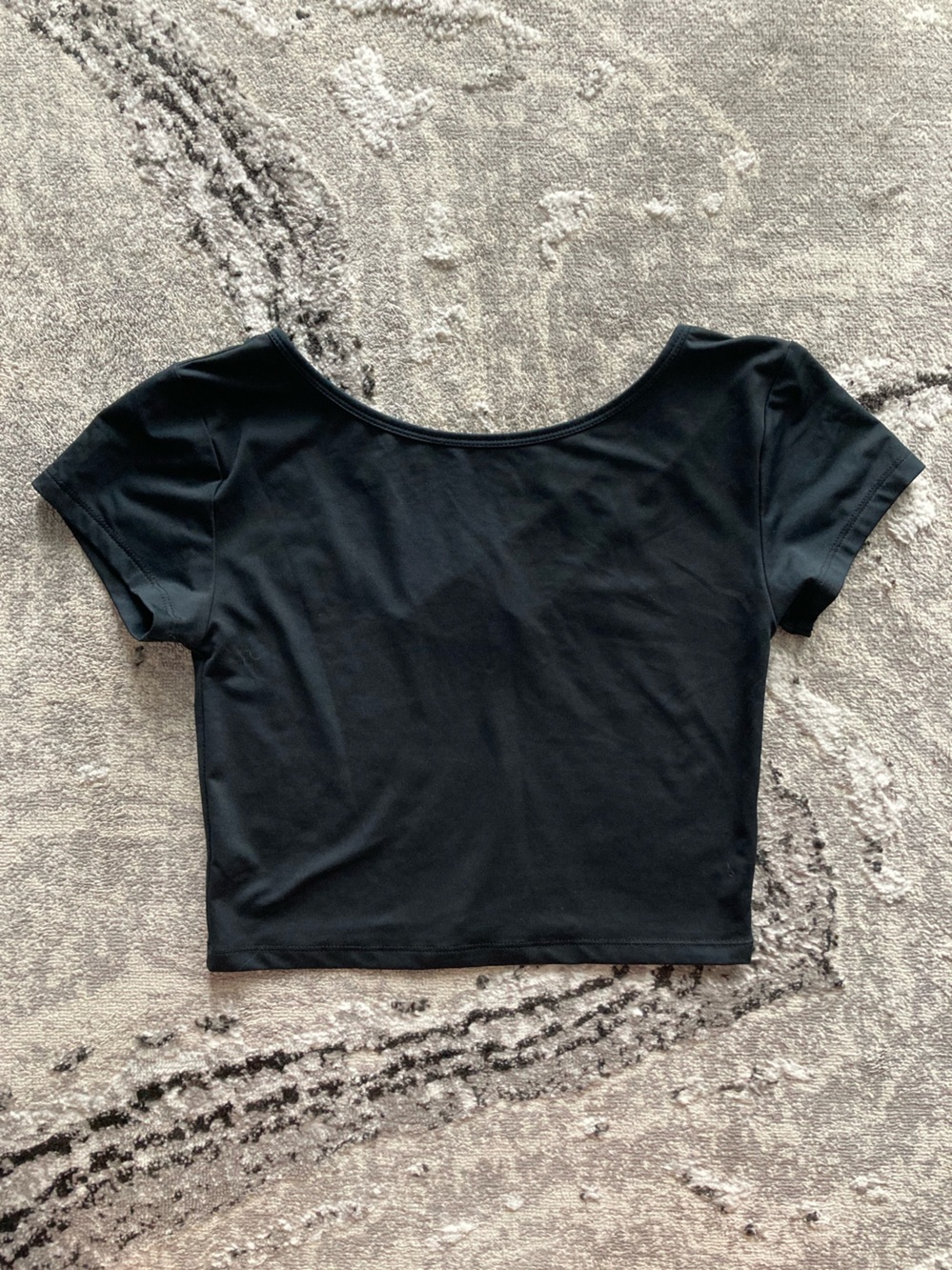 Black Cropped Off-Shoulder Top